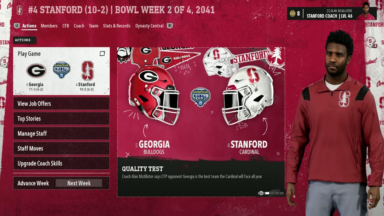 CFP QUARTERFINAL: #5 Georgia vs #4 Stanford | Goodyear Cotton Bowl Classic