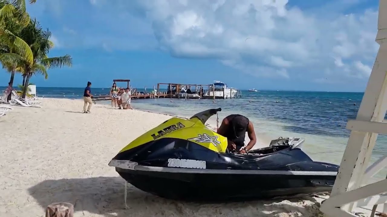 A short walk along the beach of the Occidental Costa Cancun Hotel in Mexico