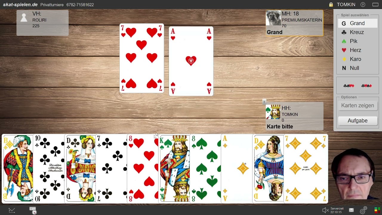 36 Spiele Privatturnier skat-spielen.de Cent-Skat #50