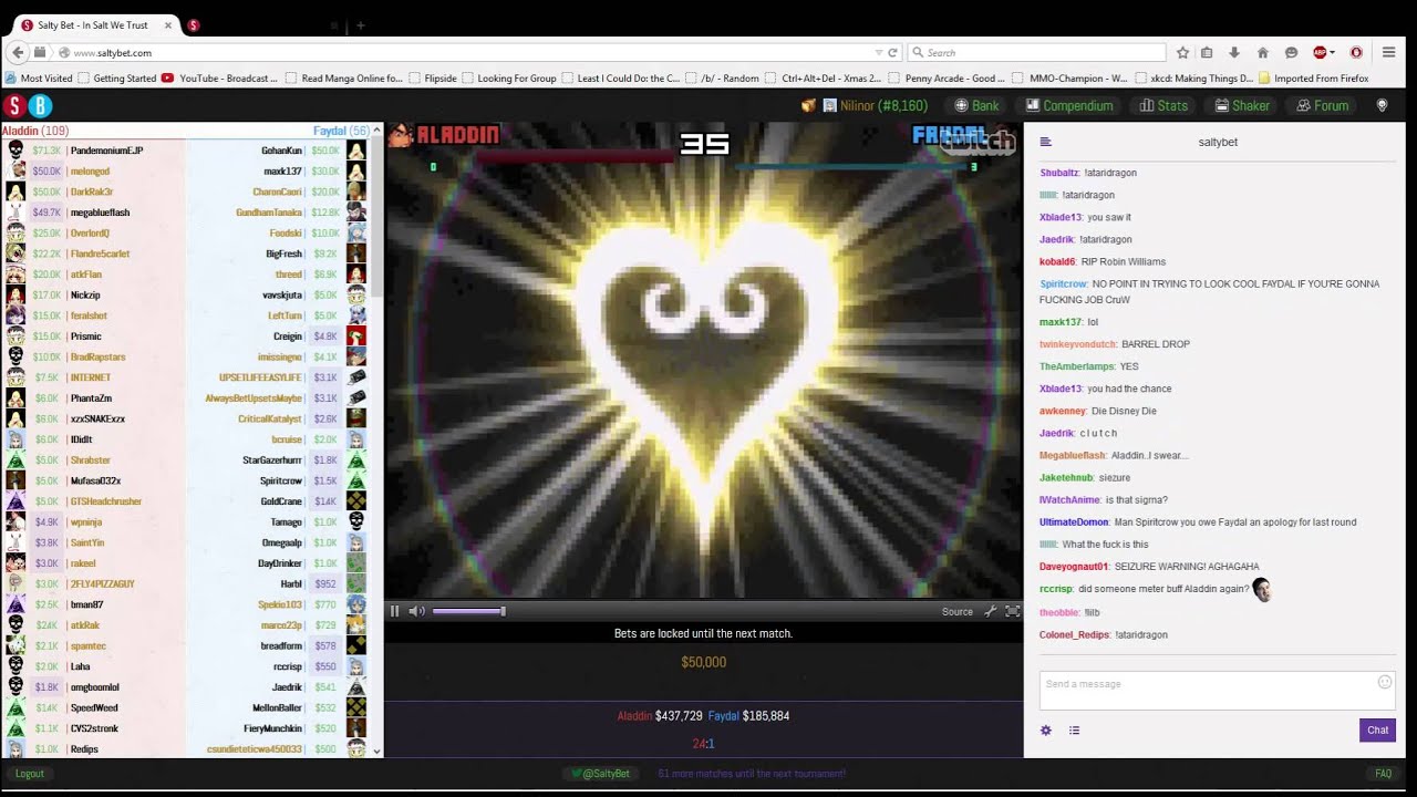 Salty Bet: Aladdin vs Faydal