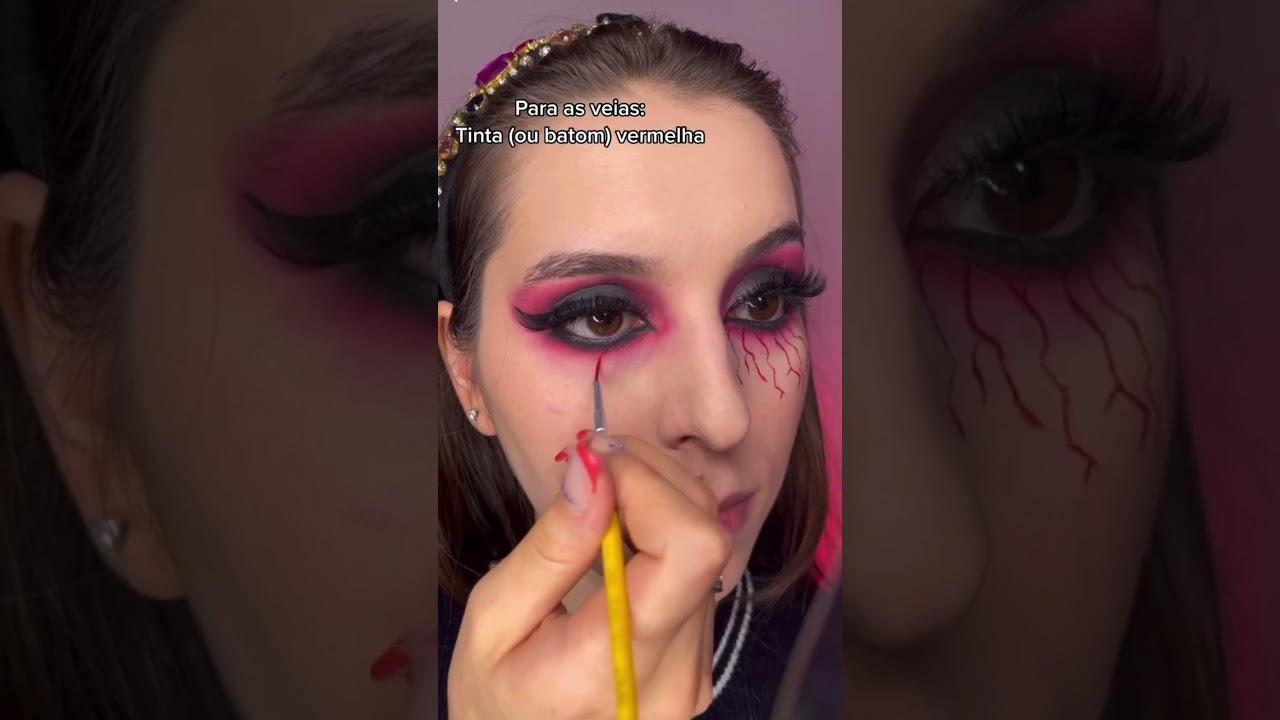 Maquiagem F&Aacute;CIL para o Halloween:VAMPIRA. Qual a proxima make que devo fazer ?#maquiagem #tutorial