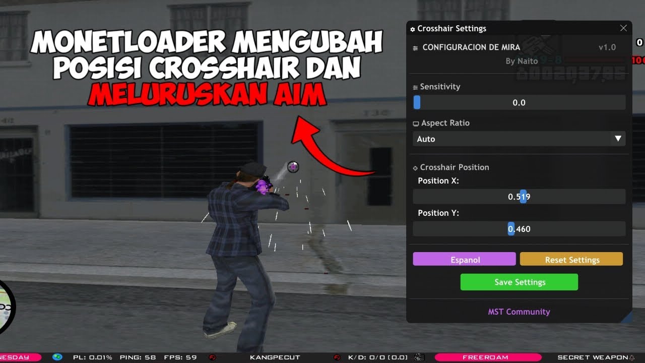 SHARE MONETLOADER EDIT POSISI CROSSHAIR | MONETLOADER FIX AIM GTA SAMP ANDROID