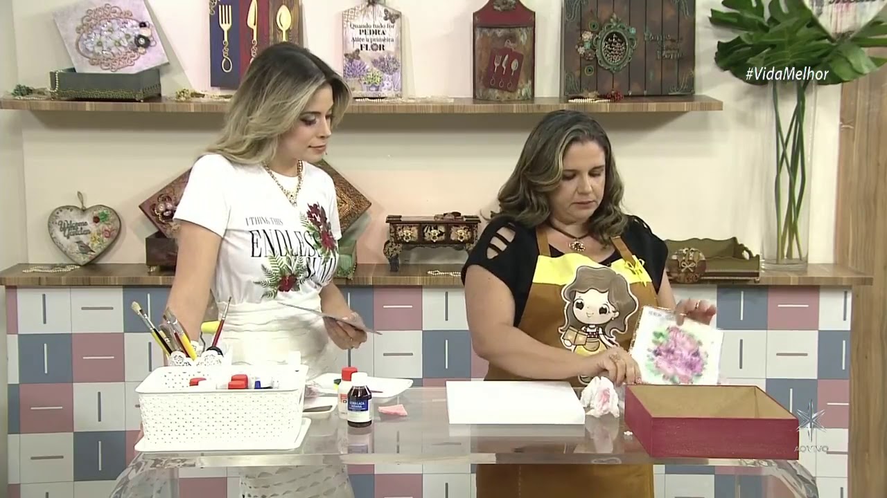 Como decorar caixa de mdf -Decoupagem e pintura em caixa de mdf