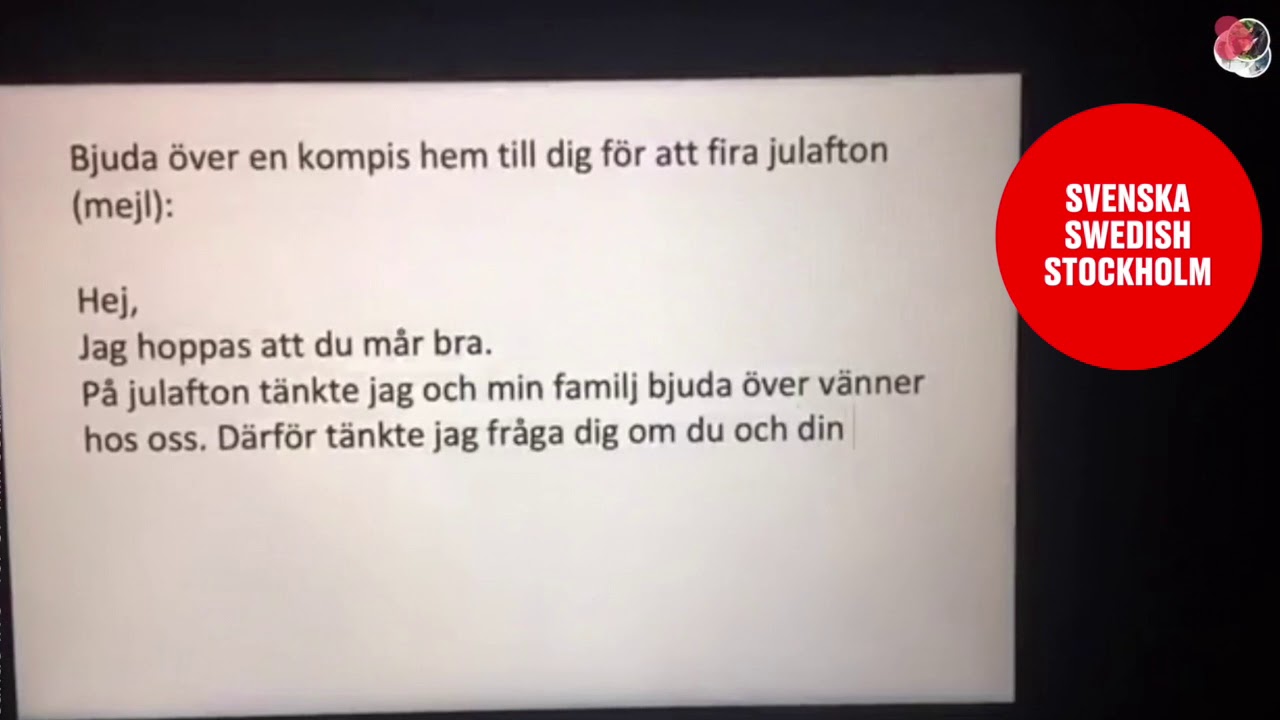 Att skriva ett brev på svenska till en kompis | att bjuda en kompis hem till dig - نامه به دوست