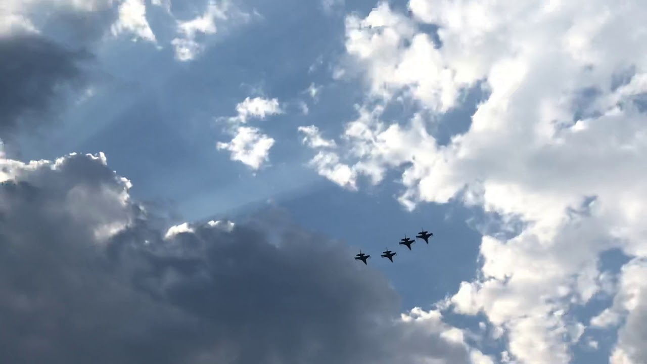 Four F-16&rsquo;s Flyover Texas A&M v. Lamar University Football Game