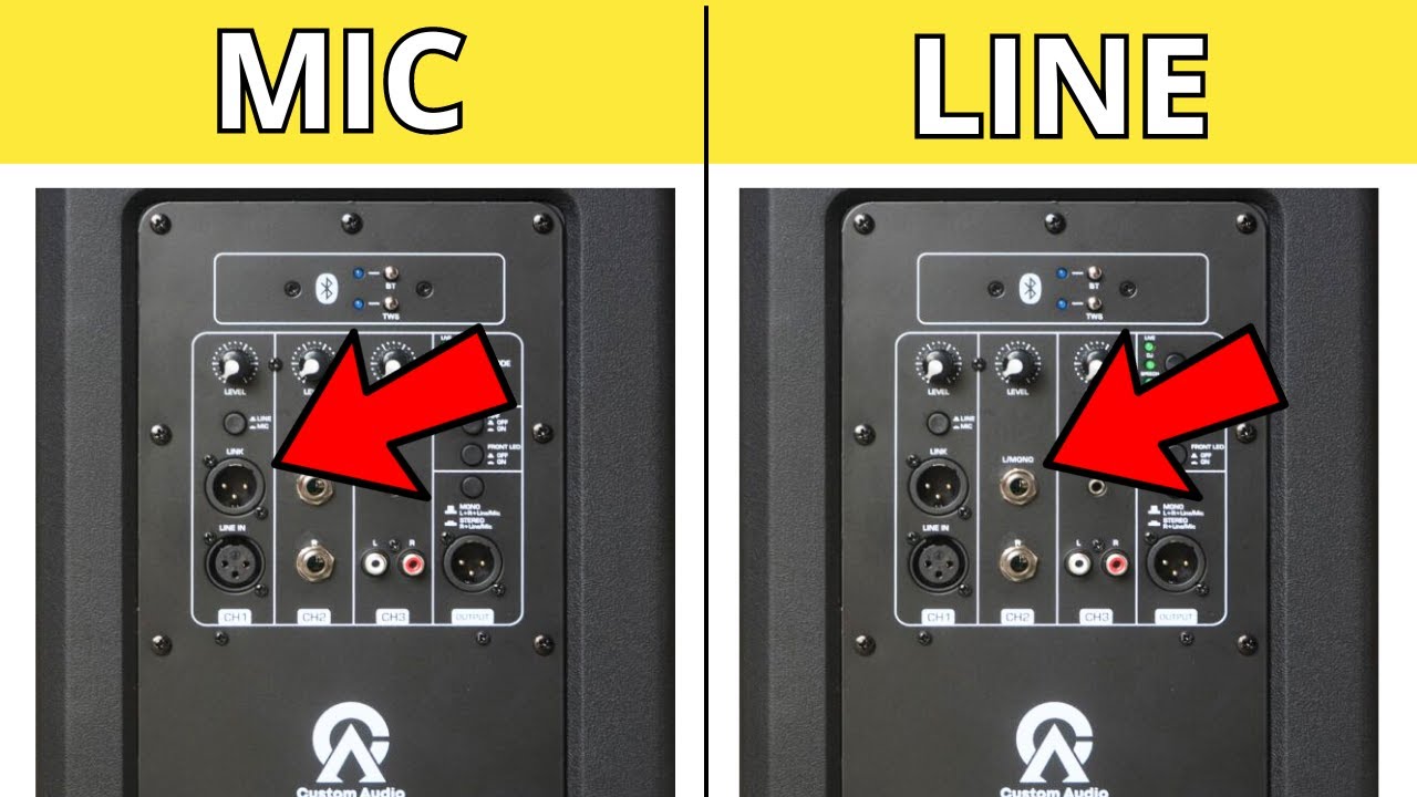 Diferencia entre entrada MIC y LINE (Bocina Activa)