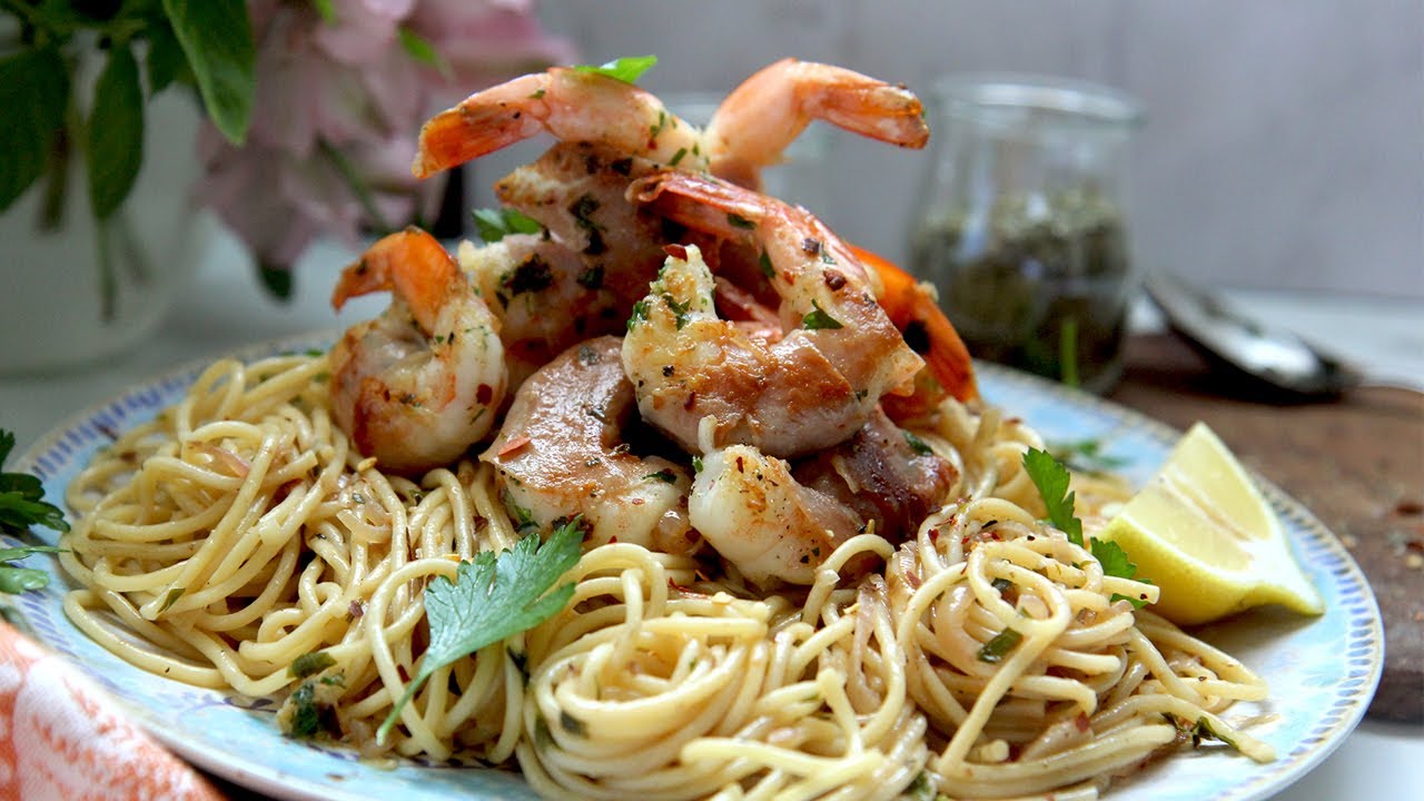 Prosciutto Wrapped Shrimp Scampi