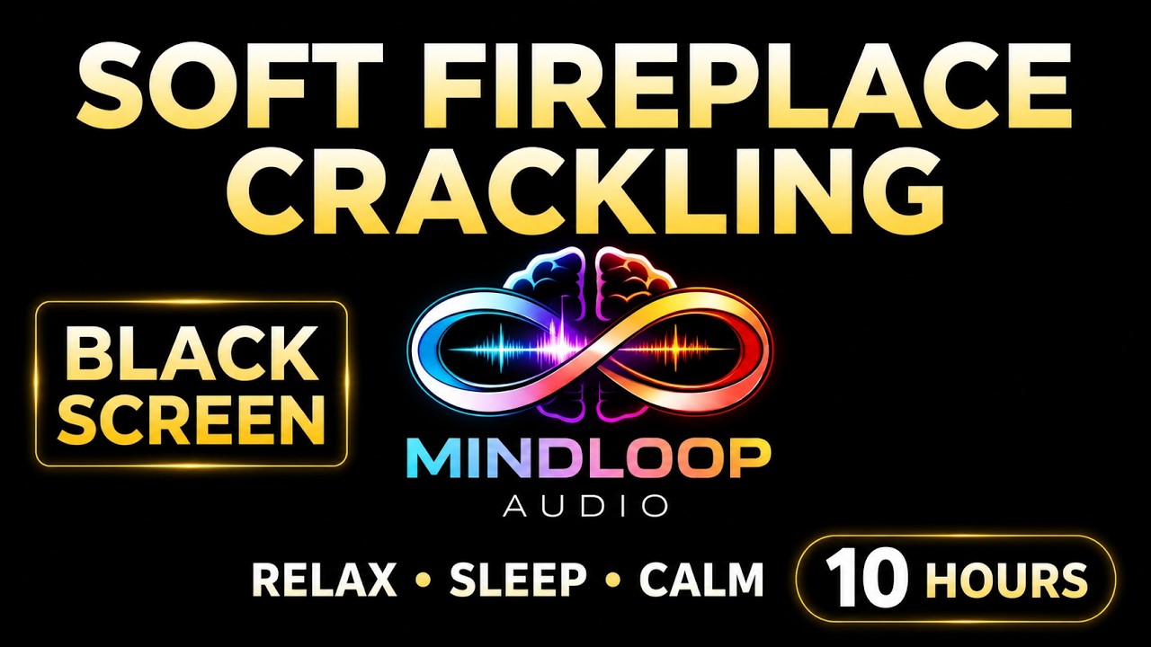 Soft Fireplace Crackling | Gentle Fire Sounds for Cozy Sleep & Relaxation (10 Hours) Black Screen
