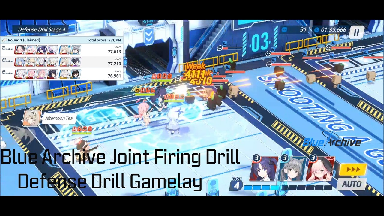 Blue Archive Joint Firing Drill Defense Drill Gameplay