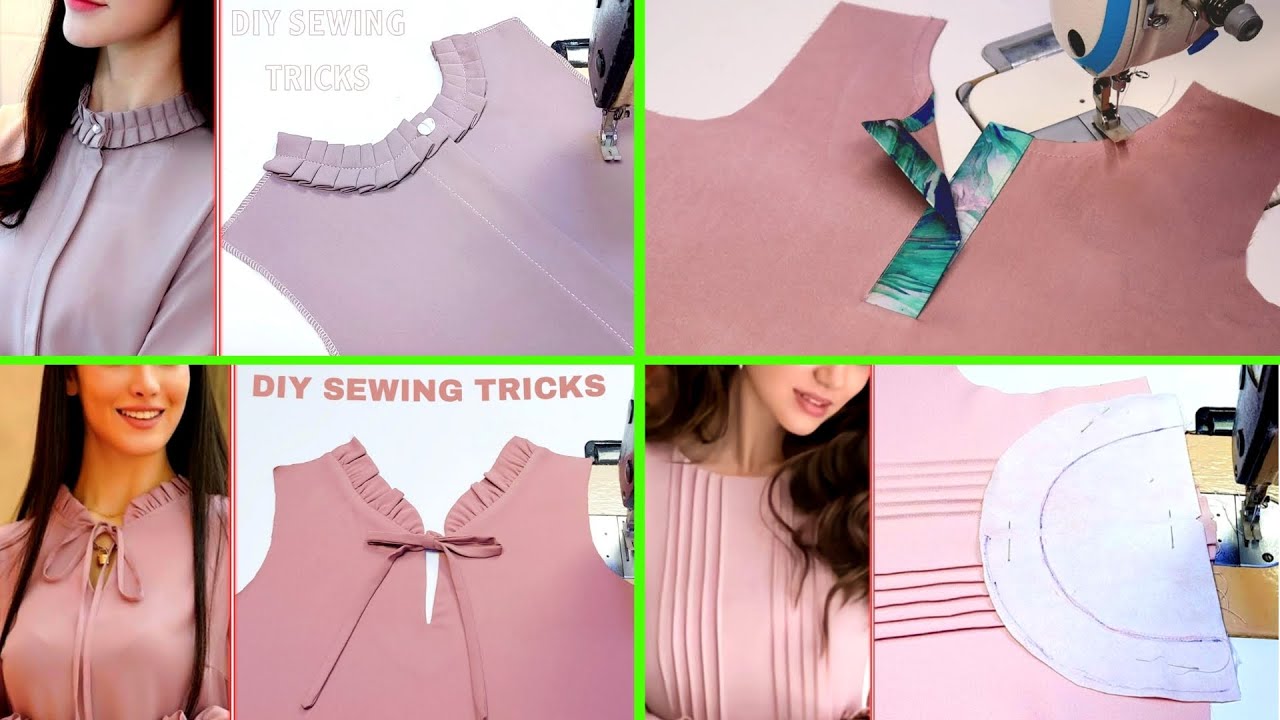 🌺✅️Amazing Sewing Trick: 4 Unique Neck Design Ideas