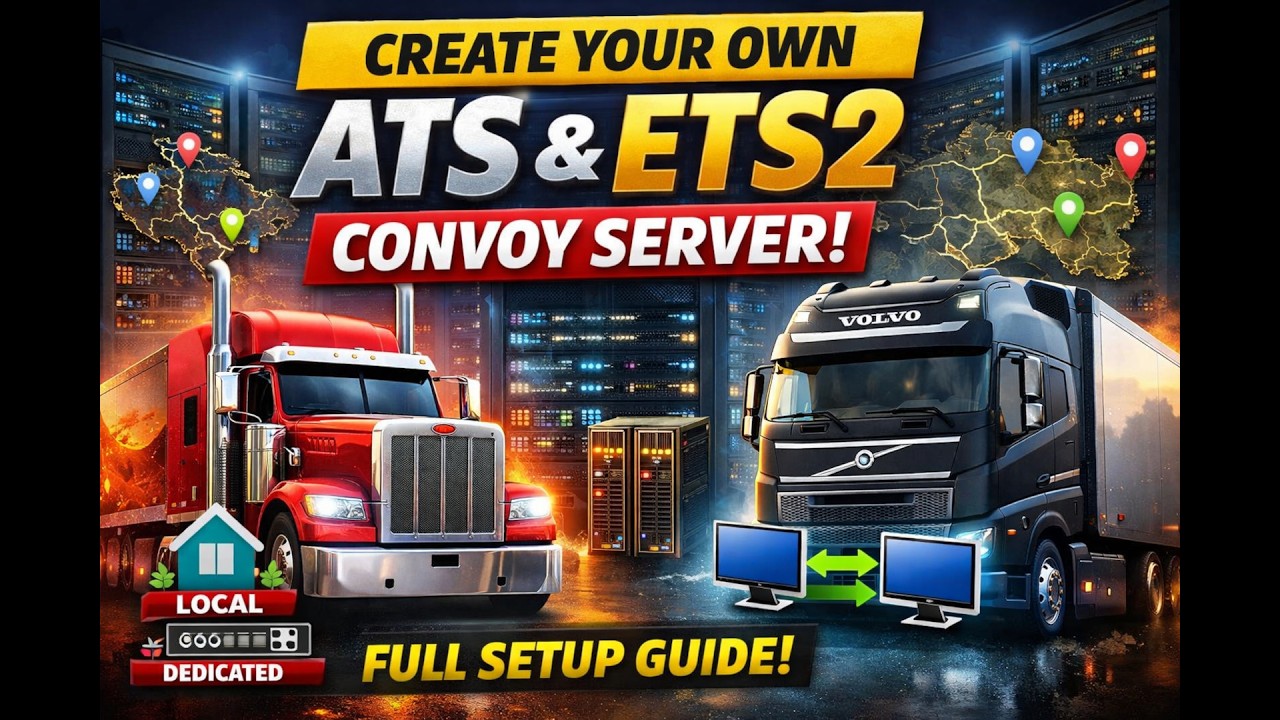 «Как создать собственный сервер Convoy для ATS и ETS2 (локальный + выделенный) — Полное руководст...