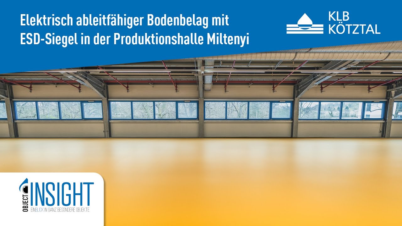Industrieboden mit elektrostatischer Ableitfähigkeit in der Produktionshalle Miltenyi - KLB Kötztal