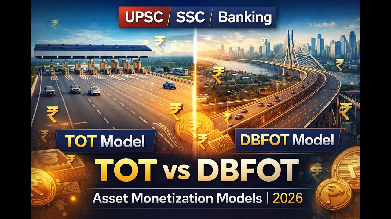 TOT AND DBFOT Explained (Models of Asset Monetization) | Current Affairs 2026 | UPSC | SSC | Banking