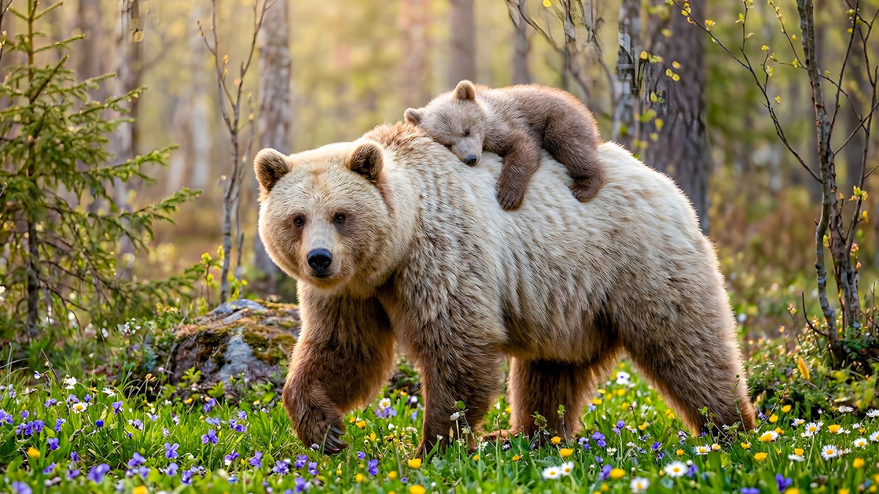 Beautiful Spring Forest 4K 🌿 Calm Wildlife and Gentle Piano Music for Stress Relief and Relaxation
