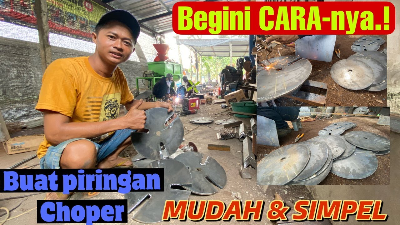 PIRINGAN MESIN PENCACAH RUMPUT// cara buat tempat pisau mesin pencacah rumput byRADITYA LAS CHOPER