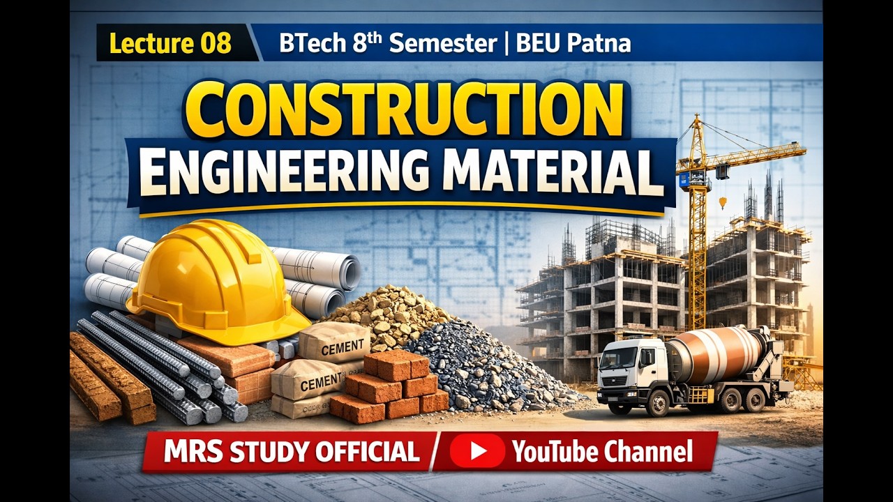 Construction Engineering Material | Lecture 08 | BTech 8th Semester | BEU Patna By Amresh Sir