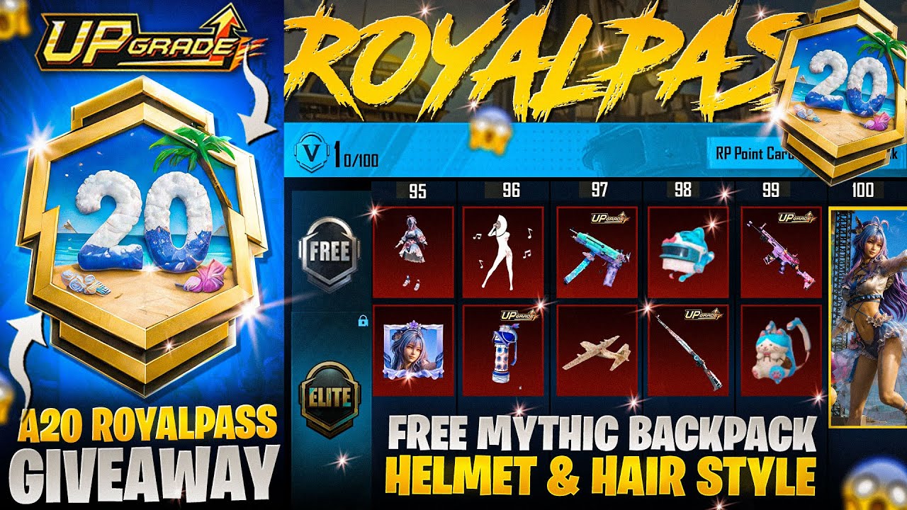 A20 Royal Pass Is Here & Giveaway | Free Mythic Backpack & Hairstyle | New Season |PUBGM 