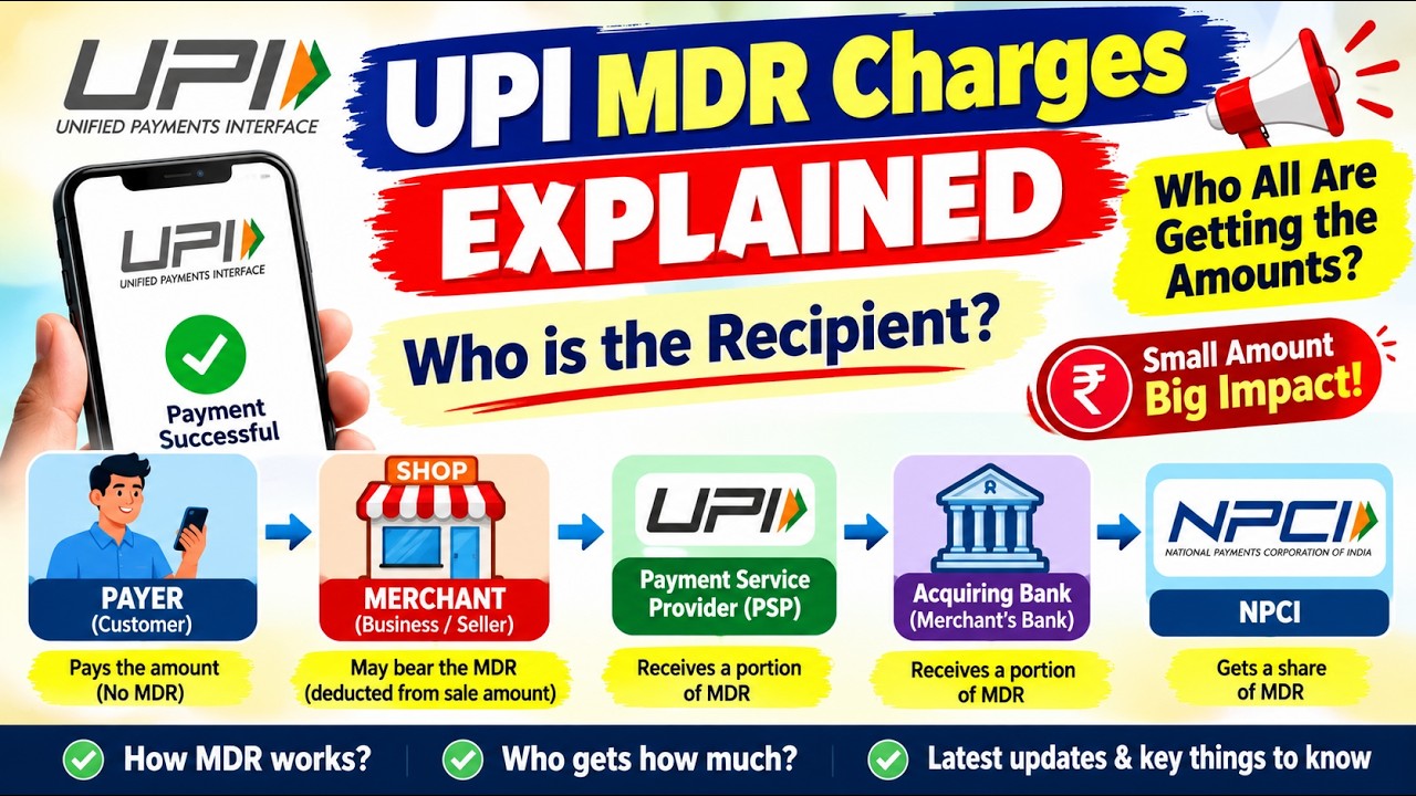 UPI New Rules 2026 | MDR charges who all are recipient | India Changes UPI Rules | Complete details