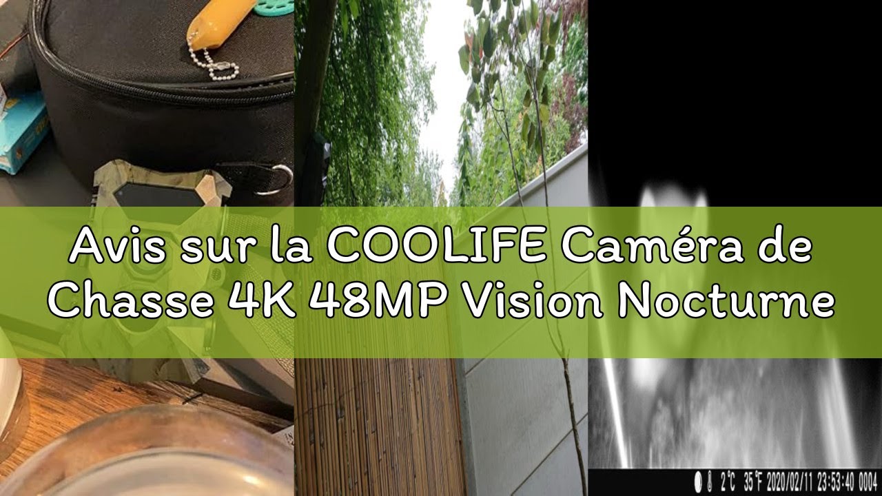 Avis sur la COOLIFE Caméra de Chasse 4K 48MP Vision Nocturne 35m Vitesse de Déclenchement 0.1s Infra
