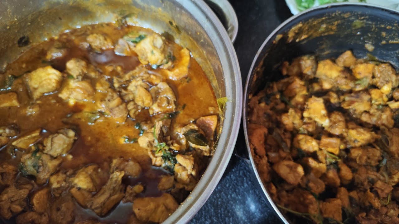 Time saving chicken curry and chicken fry at the same time👌