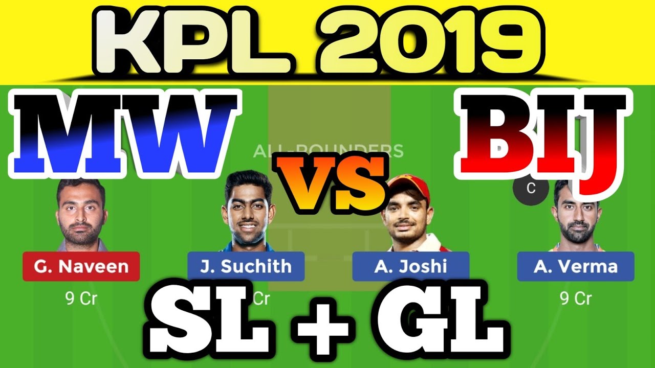 MW vs BIJ DREAM11 PLAYING11 TEAM PREDICTION | mysuru warriors vs bijapur bulls  kpl 2019