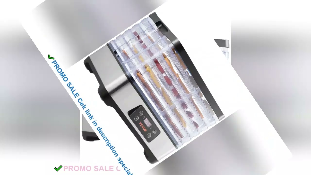 SucceBuy 5 Tray Food Dehydrator Machine 300W Stainless Steel Electric Food Dryer w/ Digital Adjustab