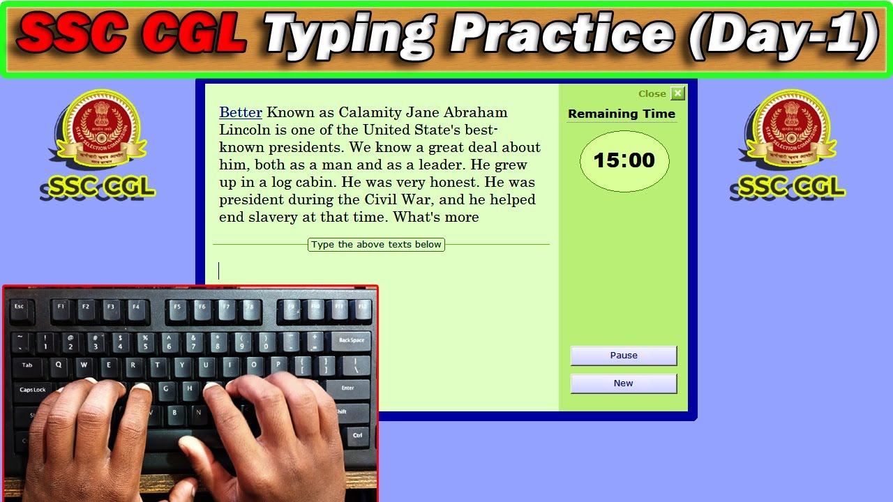 SSC CGL Typing Practice Day- 01 | 50 WPM Typing Speed with 96% Accuracy #typing #raushantypingmaster