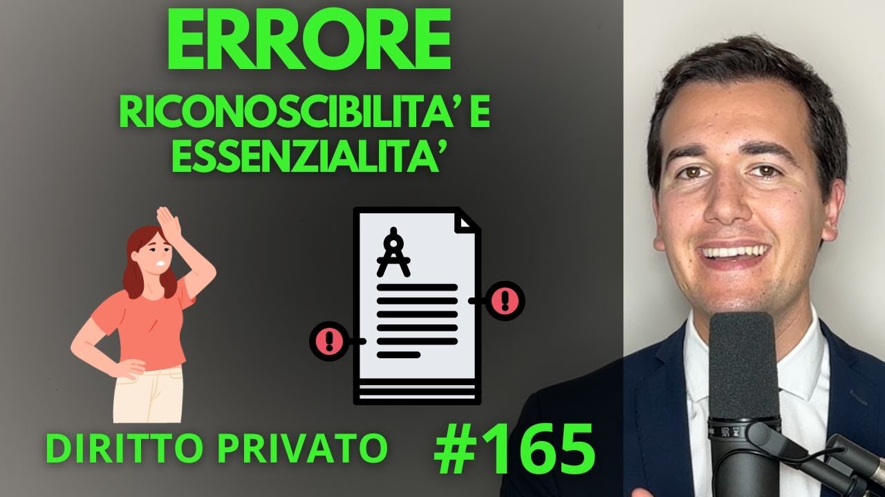 ❌👨🏻‍⚖️ ERRORE essenzialità e riconoscibilità - Diritto Privato in 3 minuti