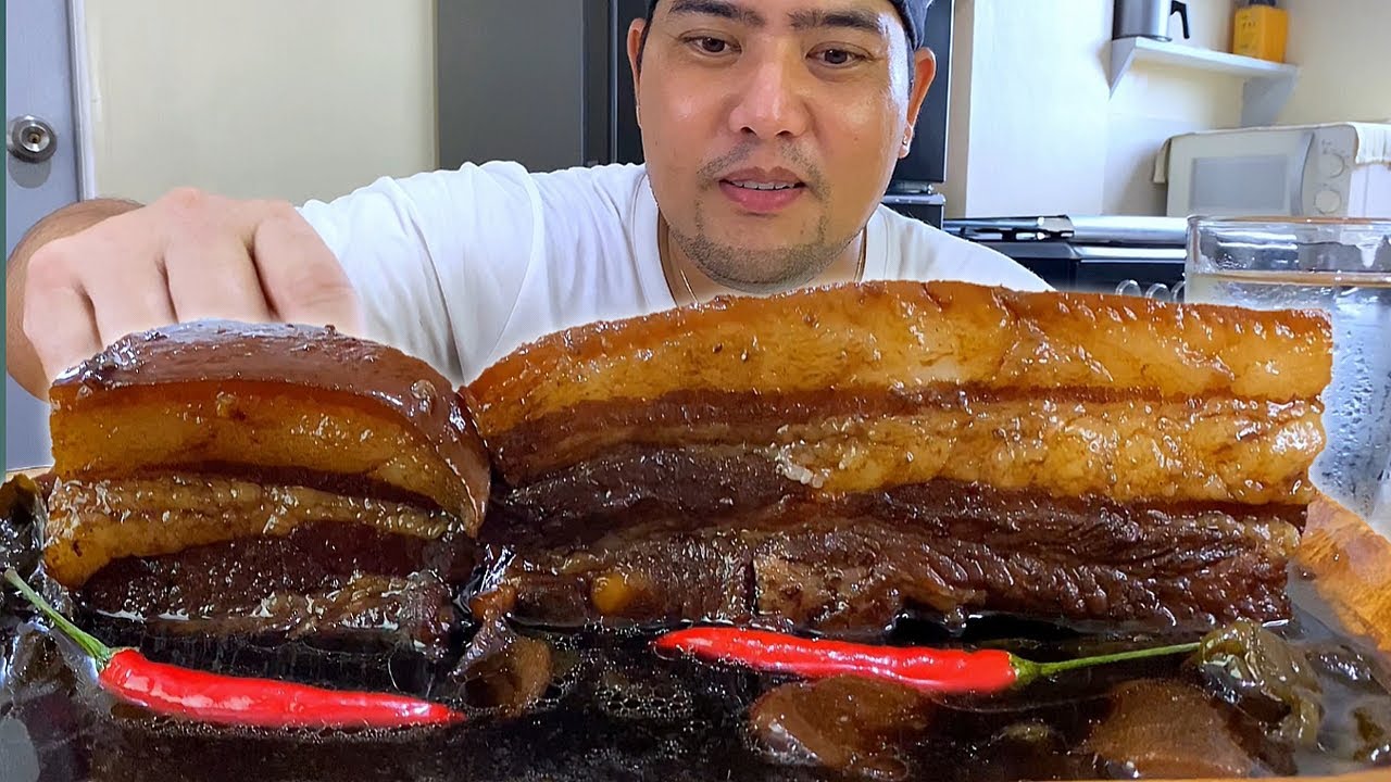 BRAISED PORK BELLY + MANGGA MUKBANG | MELTS IN YOUR MOUTH | FILIPINO FOOD | MUKBANG PHILIPPINES