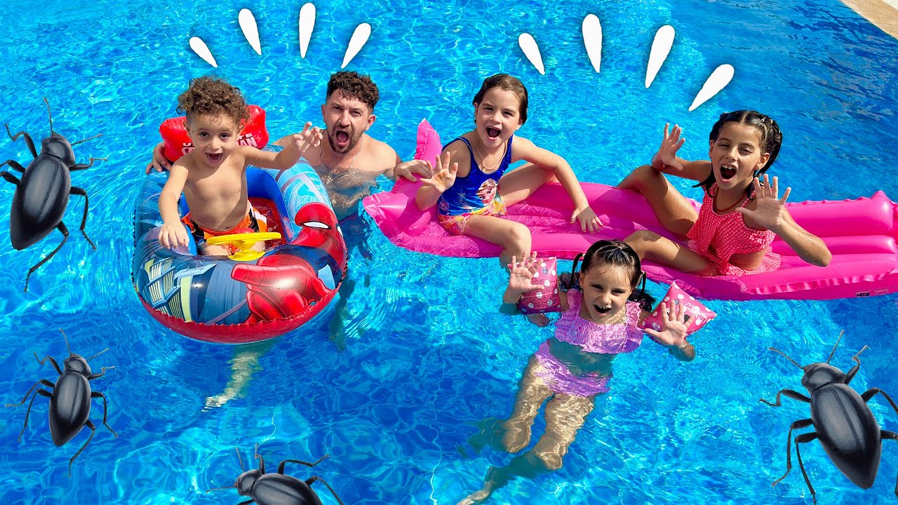 HAVUZDA BÖCEKLER VAR !! KUZEY ELİF ARKADAŞLARI ÇABUK ÇIKIN !! دي دي ميدو - لولو | قناة وناسة