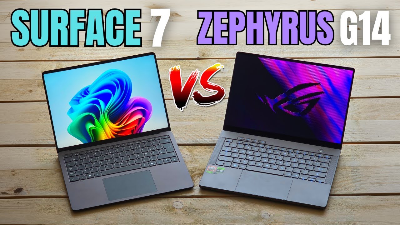 ARM vs x86 GAMING Laptop - Surface 7 vs Zephyrus G14 (2024) COMPARISON