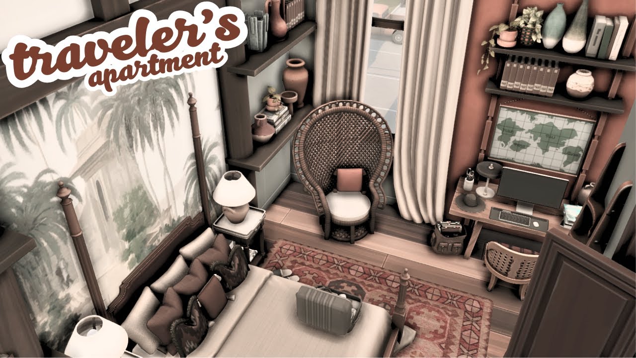 traveler's apartment ✈ | The Sims 4 | speed build | apartment renovation [cc]
