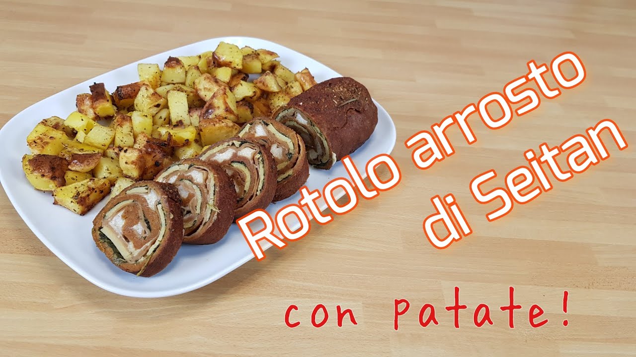 Rotolo arrosto di seitan | vegano, farcito con frittata di ceci , spinaci e formaggio vegetale