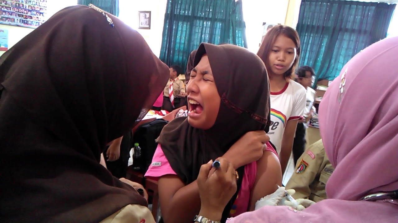 Exspresi siswa saat imunisasi rubela