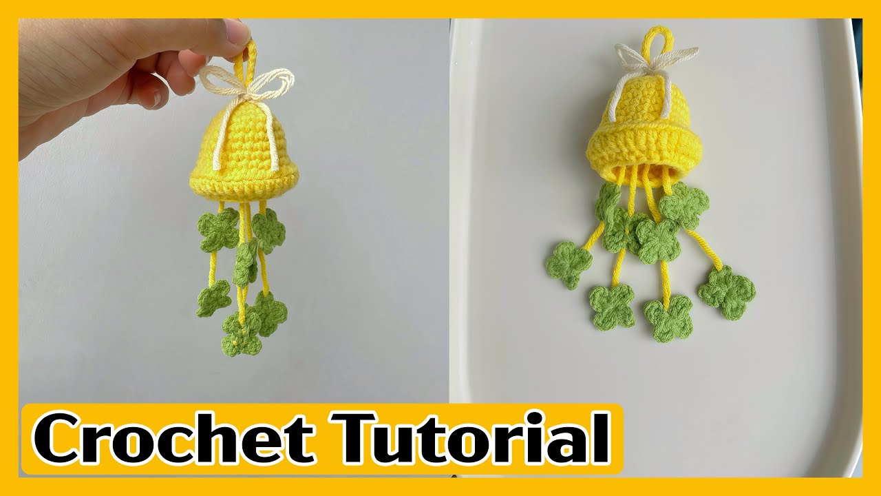 Crochet Wind Chime | Crochet Four Leaf Clover | How to Crochet a Four Leaf Clover Keychain