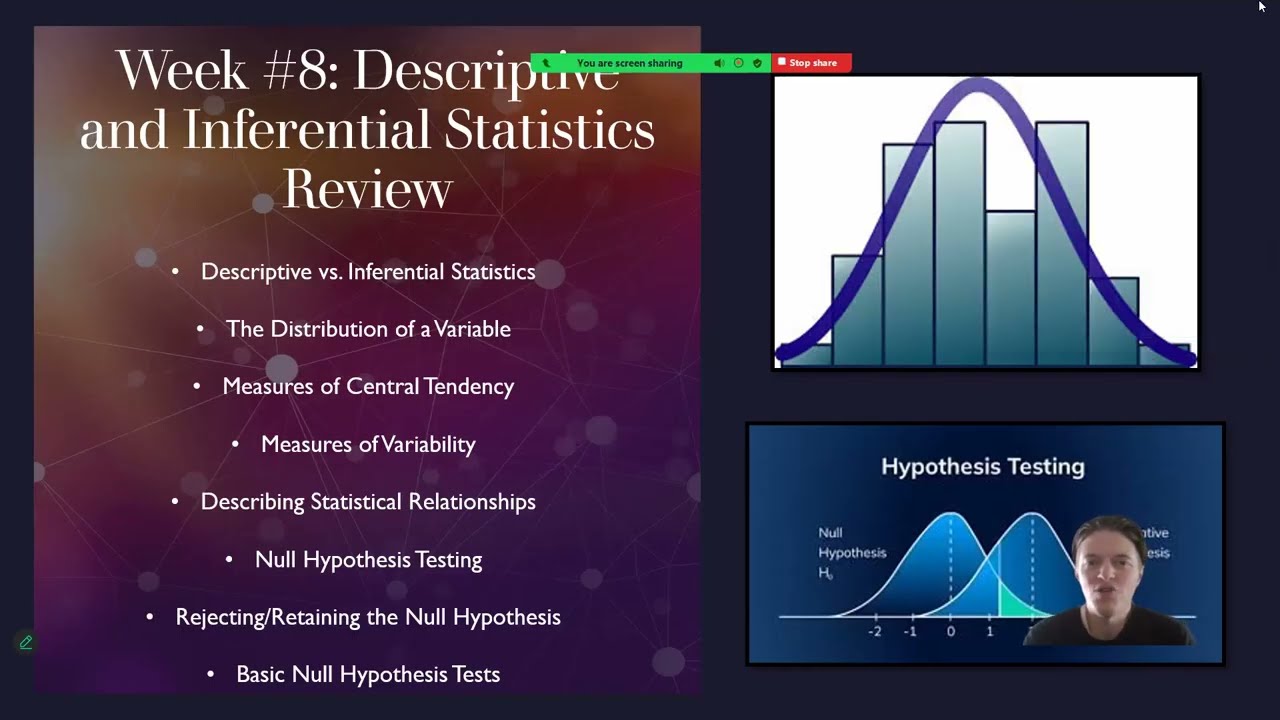 Week #8 Research Methods Video Lecture Descriptive and Inferential Statistics | Psyched with Setmire