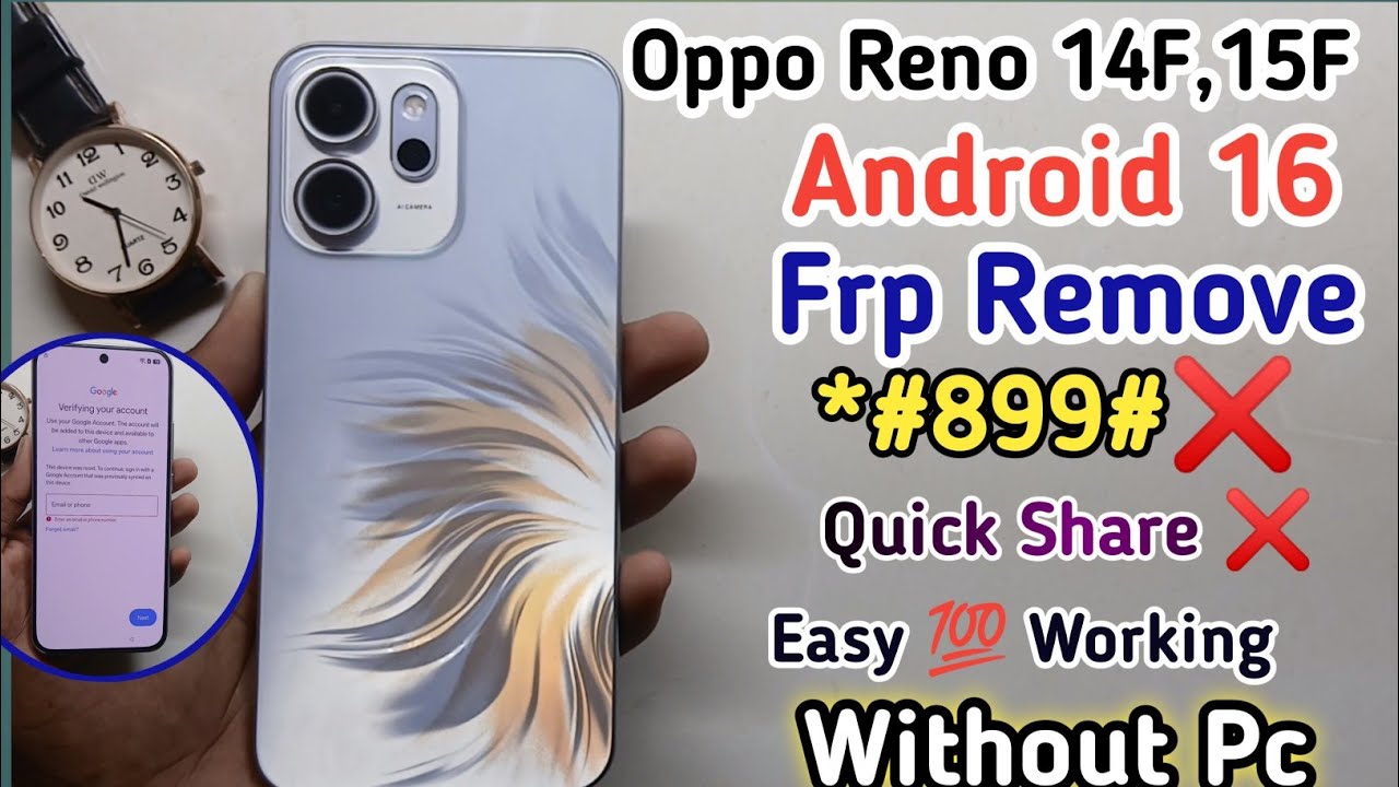 Oppo Reno 14F !! Android 16✓ Google Account Remove🆗 New Update 2026✓ Easy 💯 Working 👍 Without pc||
