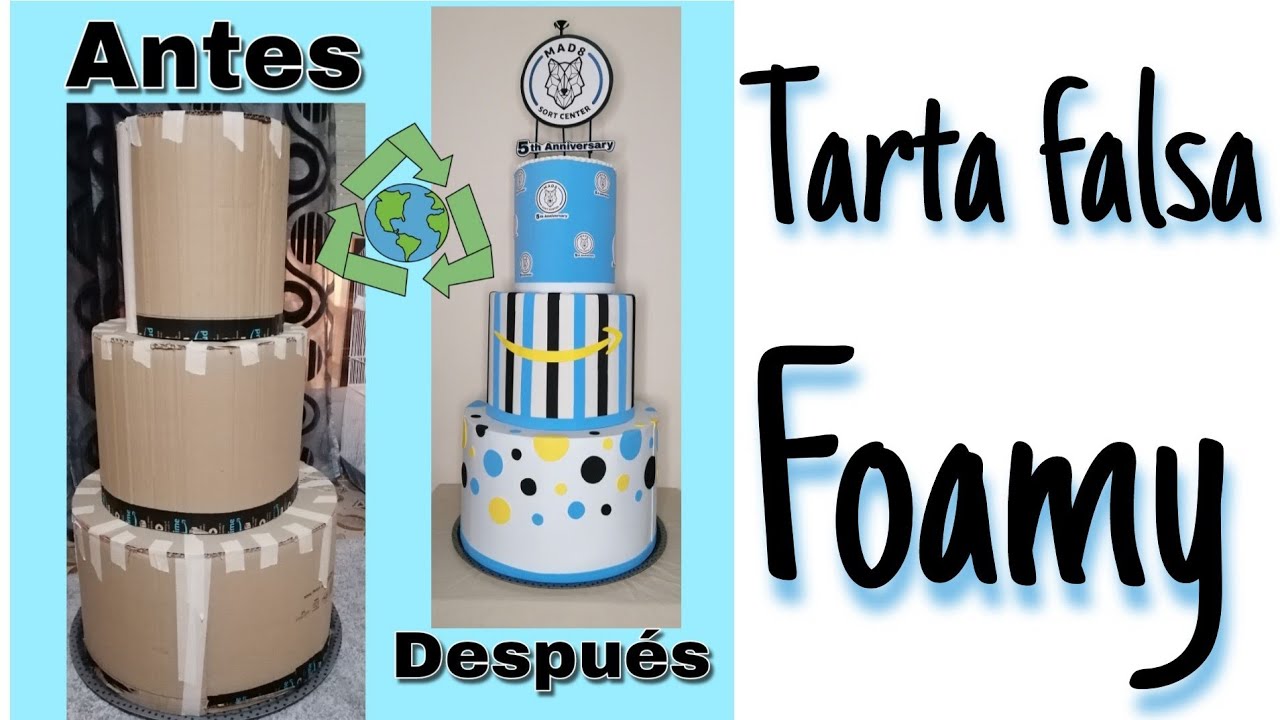 Tarta falsa, RECICLANDO ♻ CARTÓN. tarta FAKE gigante en  goma eva o foamy... #amazon