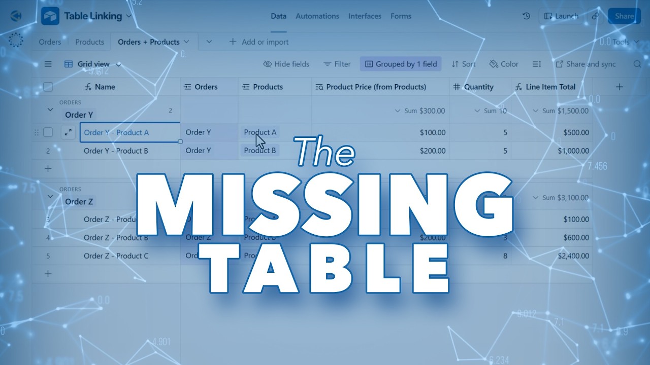 Как правильно связать две таблицы в Airtable