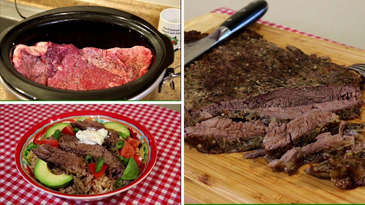 EASY Slow Cooker Flank Steak