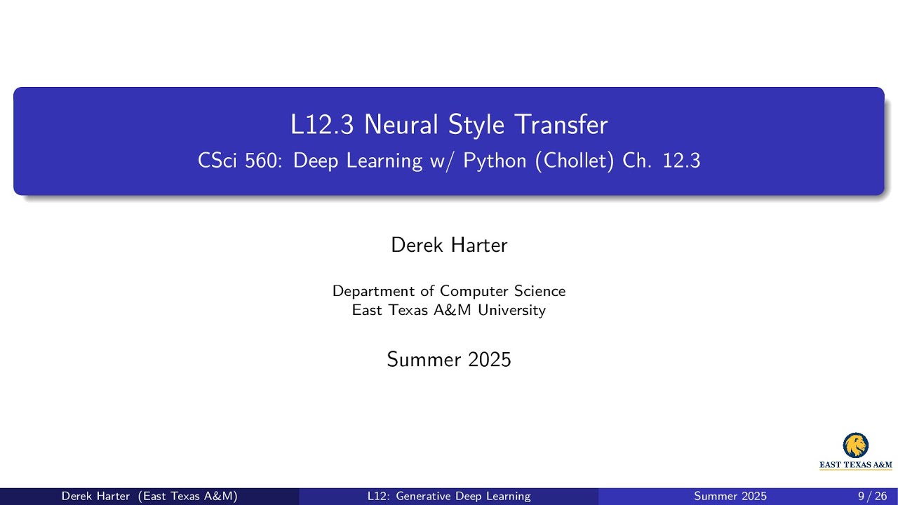 L12.3: Neural Style Transfer