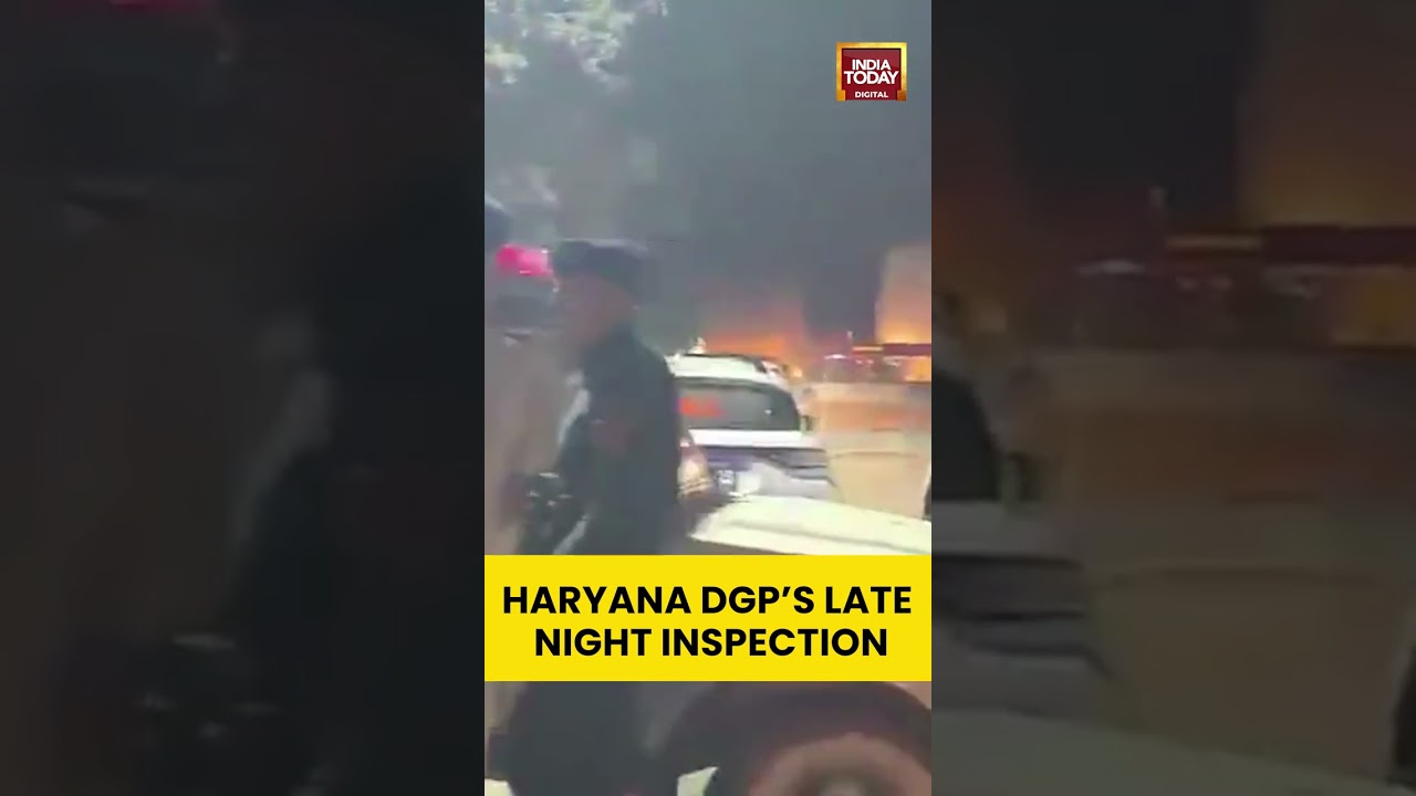 Yamunanagar: Haryana DGP OP Singh Inspects Kalanaur Check Post Late Night | Security Review #shorts