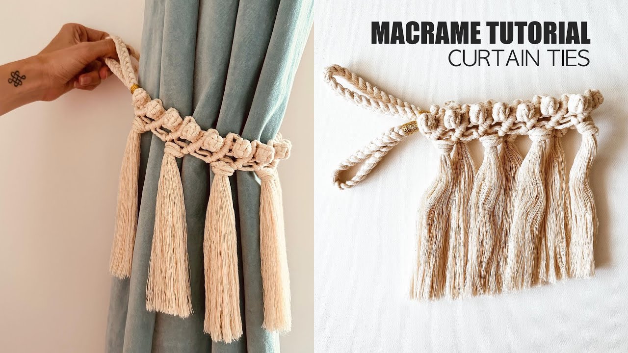 DIY: Macrame Curtain ties, holdbacks and tiebacks (also called curtain pull backs)