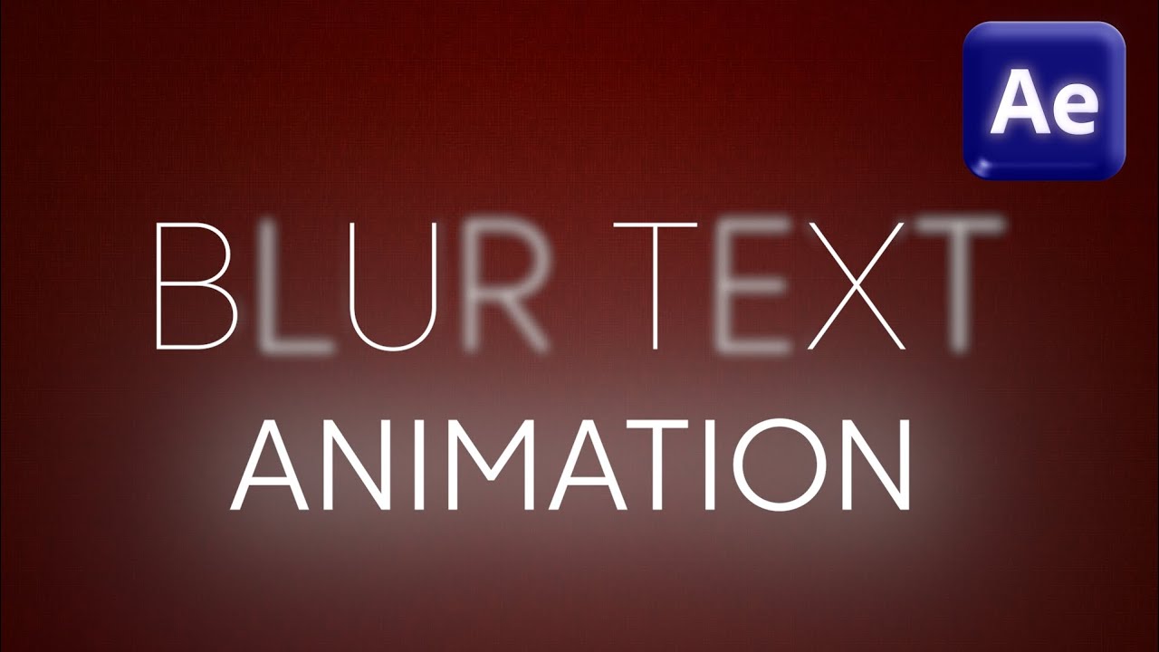 After Effects Blur Text Effect Tutorial | Cinematic Text Animation