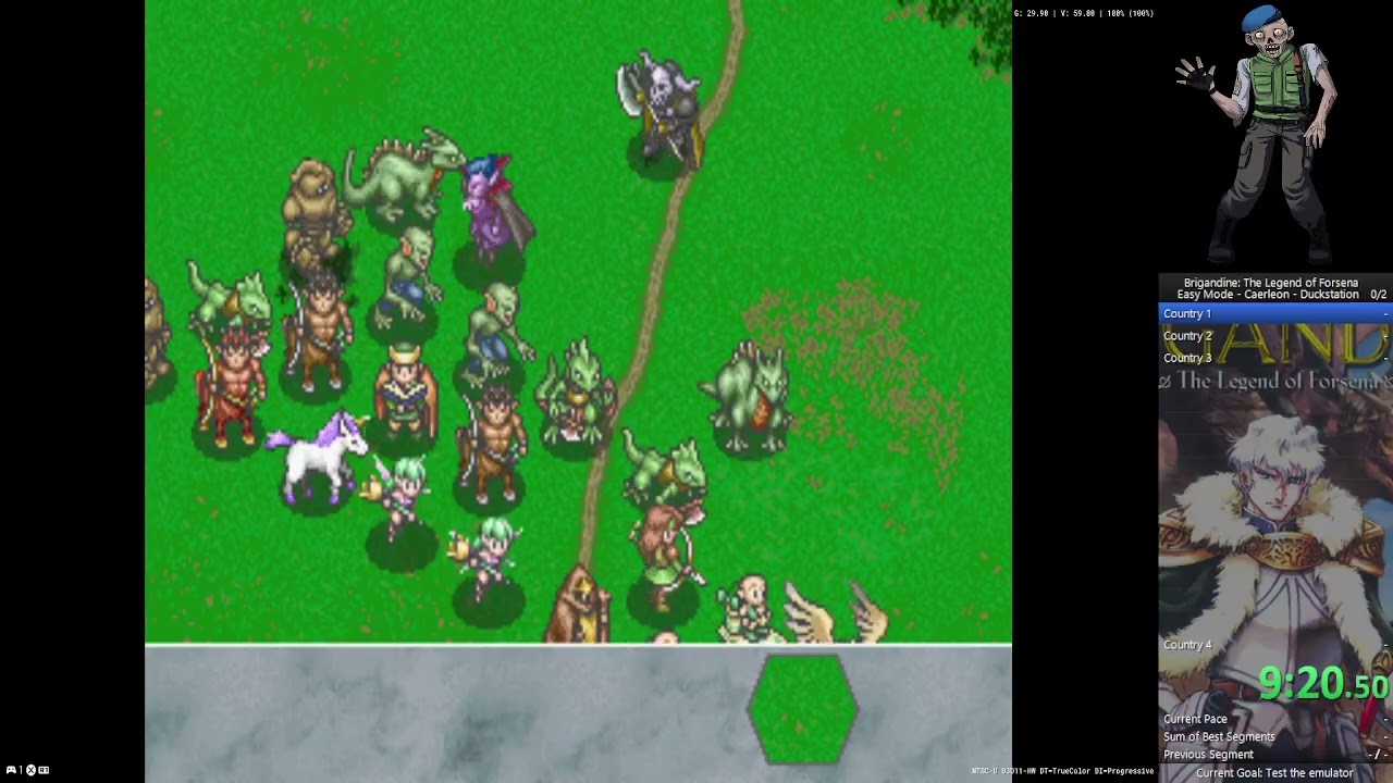 Brigandine: The Legend of Forsena Easy Caerleon Duckstation Speedrun in 3:45:14