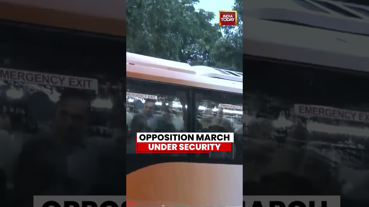 Opposition Protest: Opposition MPs March Under Heavy Security Towards Gandhi Smriti In Delhi #neet