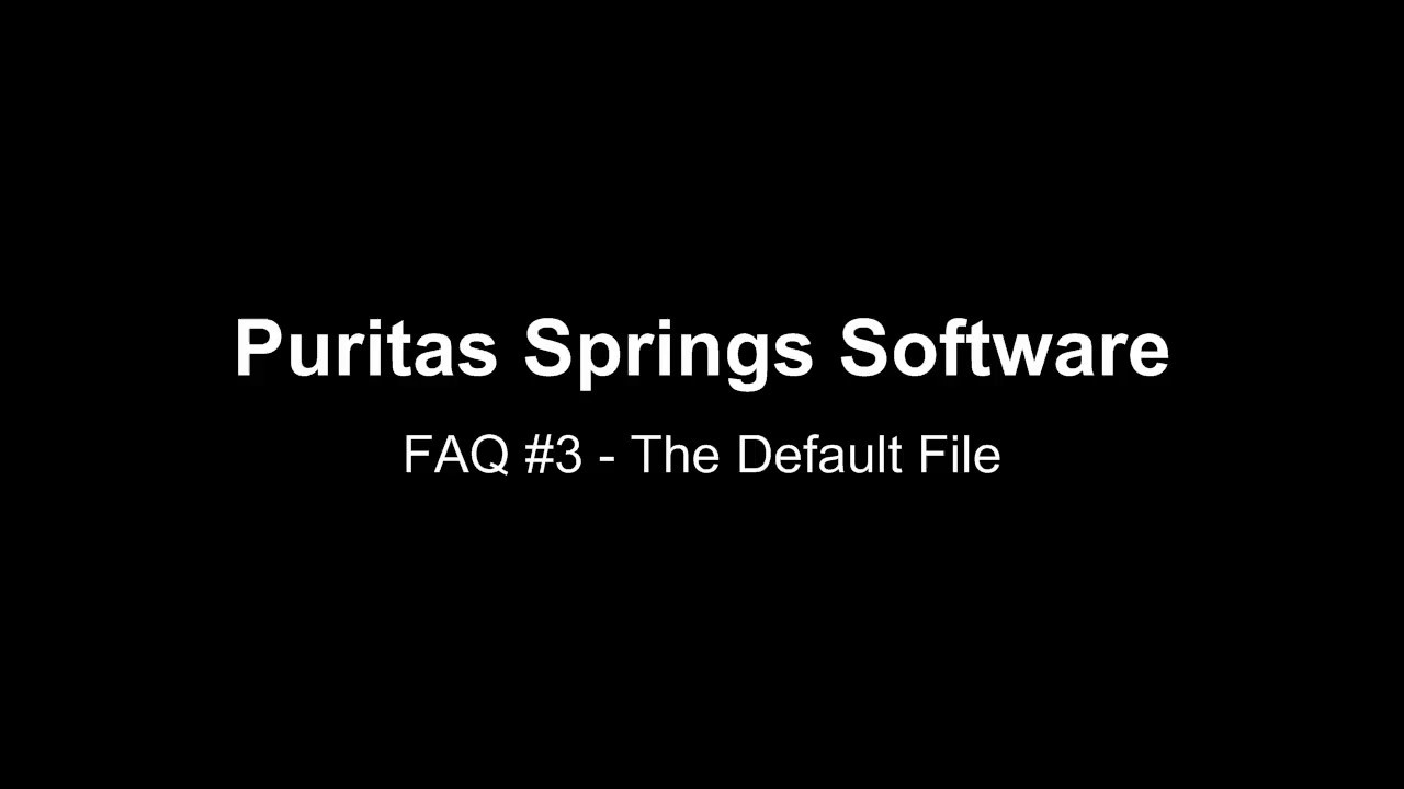 FAQ #3 - The Default File
