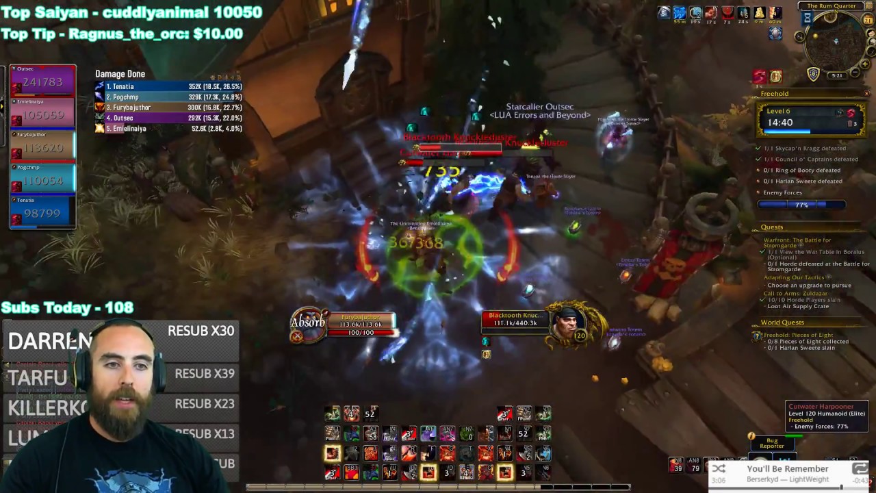 Battle for Azeroth (Beta): Mythic+6 Freehold Dungeon - Level 120 Fury Warrior PvE
