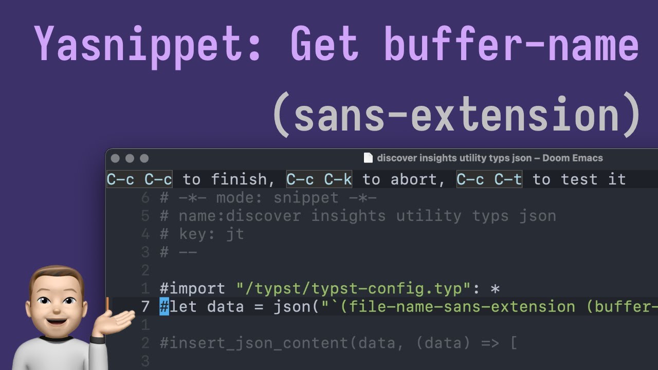 How to extract the Filename from an Emacs buffer and include it in a Yasnippet