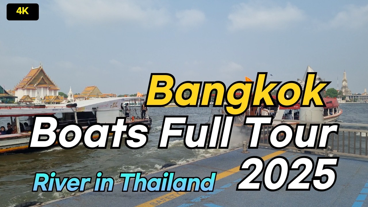 【🇹🇭 4K】 Boats Full Tour : 3 River ( Chao Phraya/Saen Saep /Phadung )  [Bangkok Boat]